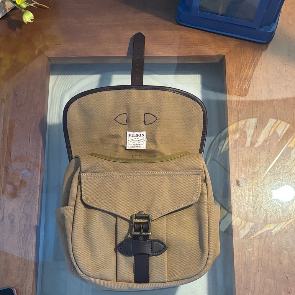 Filson Tan Canvas Field Bag with Leather Accents - Picture 10 of 16